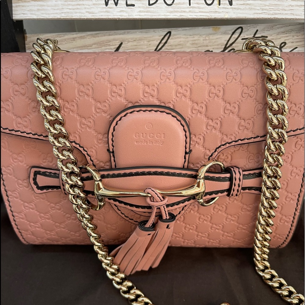 ❌SOLD❌GUCCI Microguccissima Mini Emily Shoulder Bag Pink - Picture 2 of 9